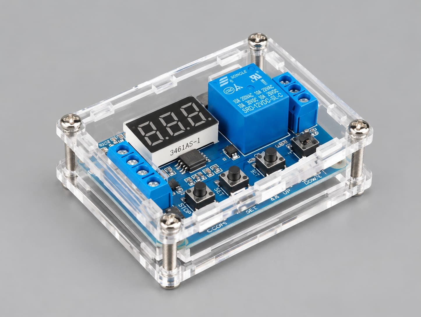 Timer Relay Module Acrylic Case (Transparent Enclosure Kit)