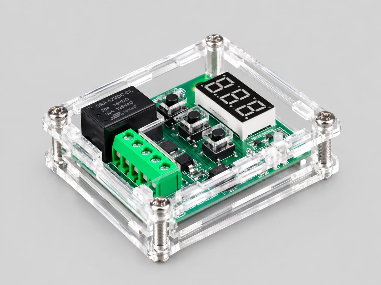 W1209 Digital Thermostat Acrylic Case (Transparent Kit - Min. 100 Pcs)