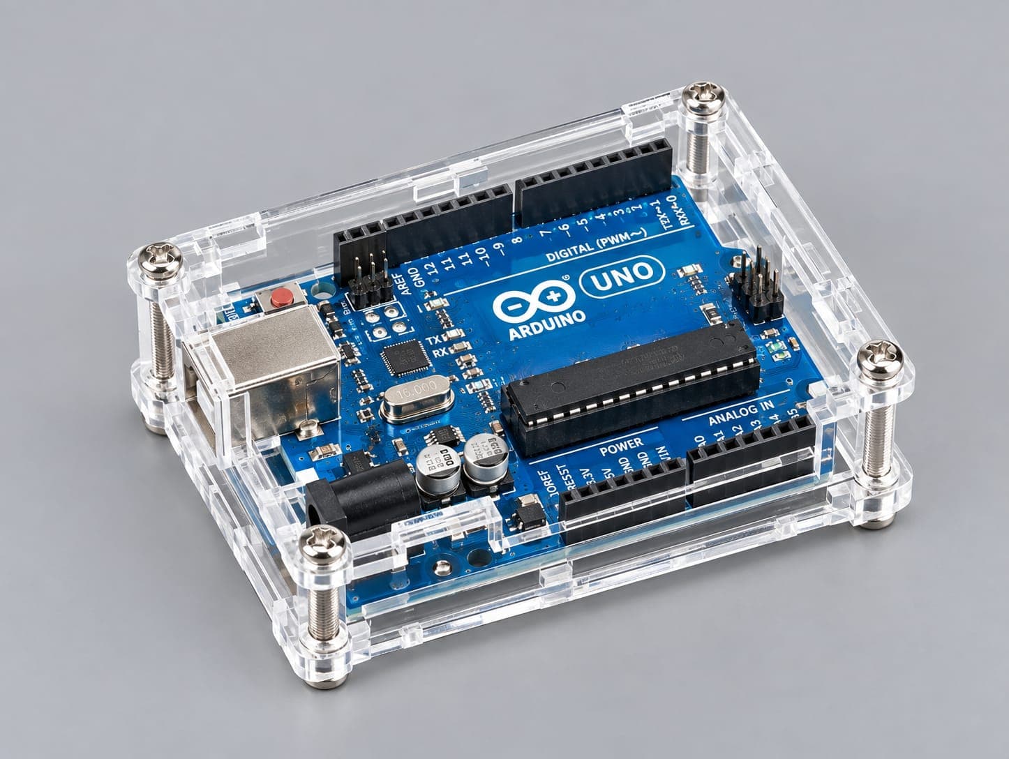 Arduino Uno Acrylic Case (Transparent Enclosure Kit - Min. 100 Pcs)